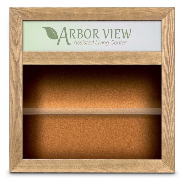 Outdoor Enclosed Combo Board, 42"x32", Satin Frame/Black & Amethyst